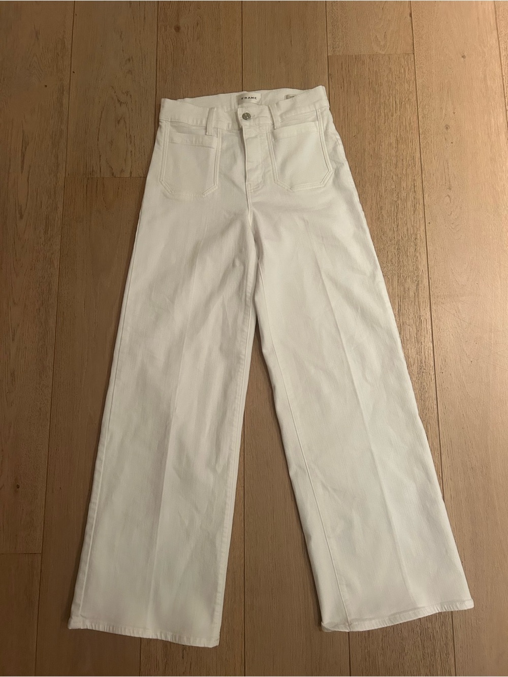 Frame Denim White Le Slim Palazzo Jeans - Picture 3 of 4